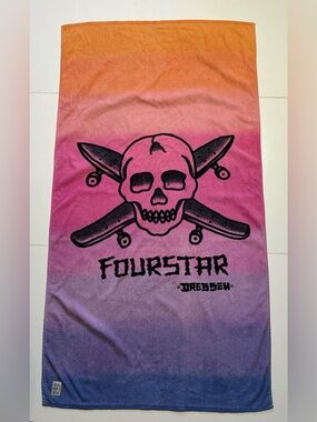 Fourstar X Eric Dressen Skateboarding Skull Crossbones Boards Beach Towel